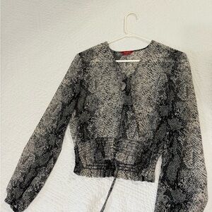 Women's Black Snake Print Top
